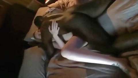 Blonde milf with a big booty is getting a big dick in her throat