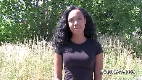 Ebony woman with a tattooed body is fucked by a man