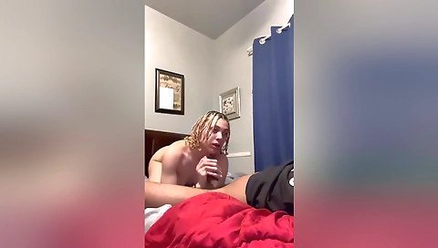 Blonde brunette gets her tight asshole filled with the cum of a guy