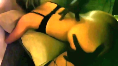 Brunette brunette wearing stockings with a big cock