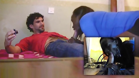 Interracial porn with ebony girl and her tourist boyfriend