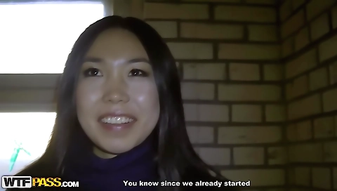 Asian brunette with a small booty gets her ass pulled out