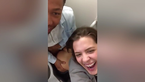 Amateur brunette 18+ takes a big cock in the toilet