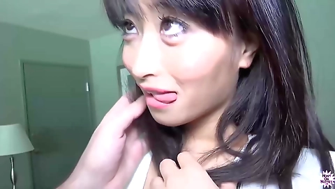 Asian japanese slut enjoys cum on her cunt in amateur clip