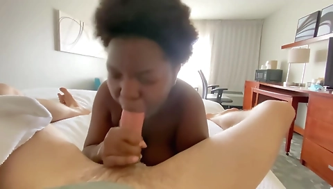 Ebony girl fucks and gets a facial for the best porn vid