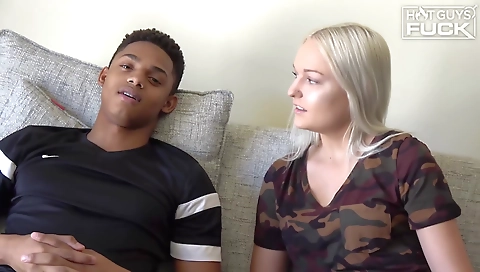 Busty college chick with tattooed breasts in homemade film