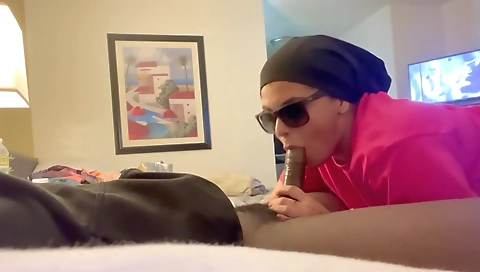 Busty milf with huge tits is getting her throat stuffed