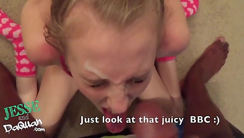 Blonde amateur gets deepthroated and gets facial shot