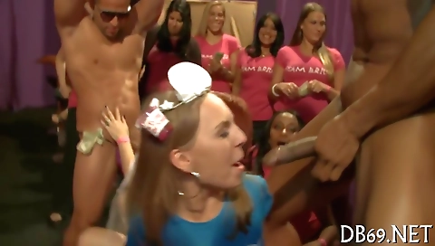 Beautiful girls play with their big cocks and tits