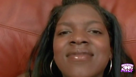 Creampied black beauty as she spreads her legs wide