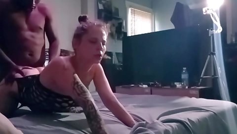 Brunette teen video making a good interracial clip