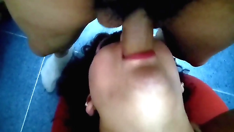 Amateur big tits babe gets her sweet pussy deepthroat