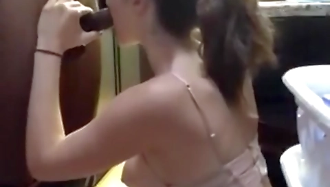 Horny amateur interracial video with big cock and tits