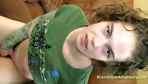 A hot 18+ teen 18+ pov video with a girl in wet pussy