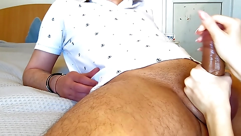 Big cocks brunette babe with a nice ass has a handjob