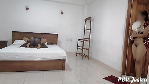 horny interracial sex with a horny stepmom and a hot stepsis