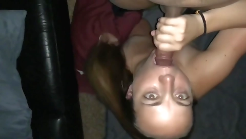 Brunette milf deepthroat sex with her lover in amateur video