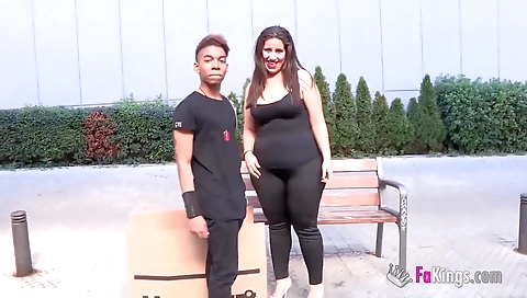 Slutty brunette with big ass and big tits with a hot body