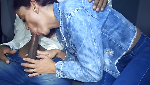 Latina teen masturbating on the car with the driver