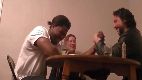 Sexy red-haired MILF and big cocks lover threesome