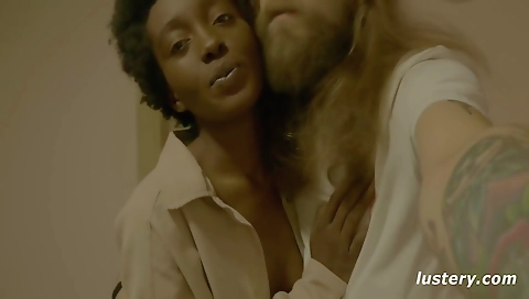 Ebony brunette with a fat ass getting fucked in ass hole