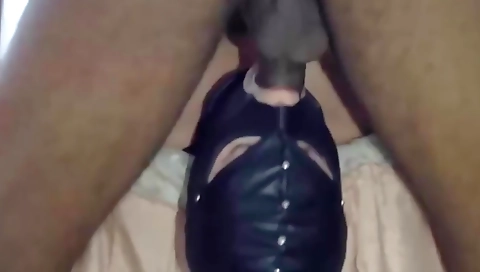 Latexed pussy of a slut fucked and creampie on a table
